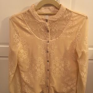 J.Jill button-up Lace blouse